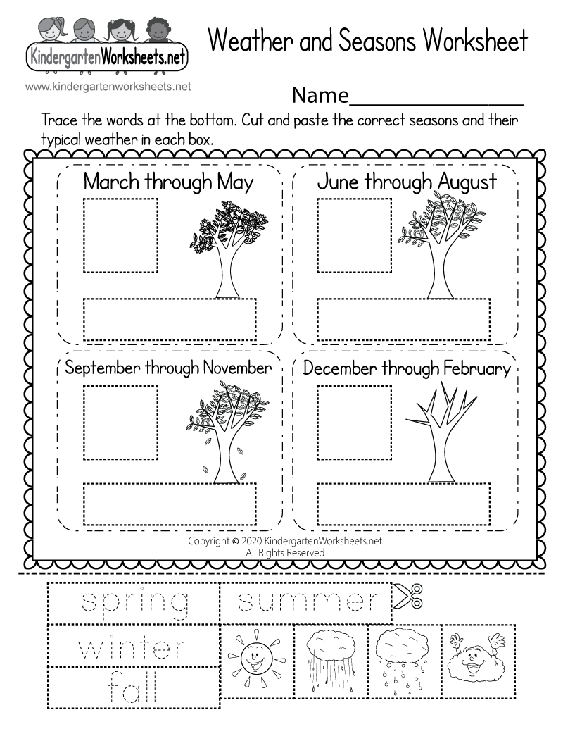 Free Printable Weather And Seasons Worksheet Free Preschool Match The Seasons Worksheet