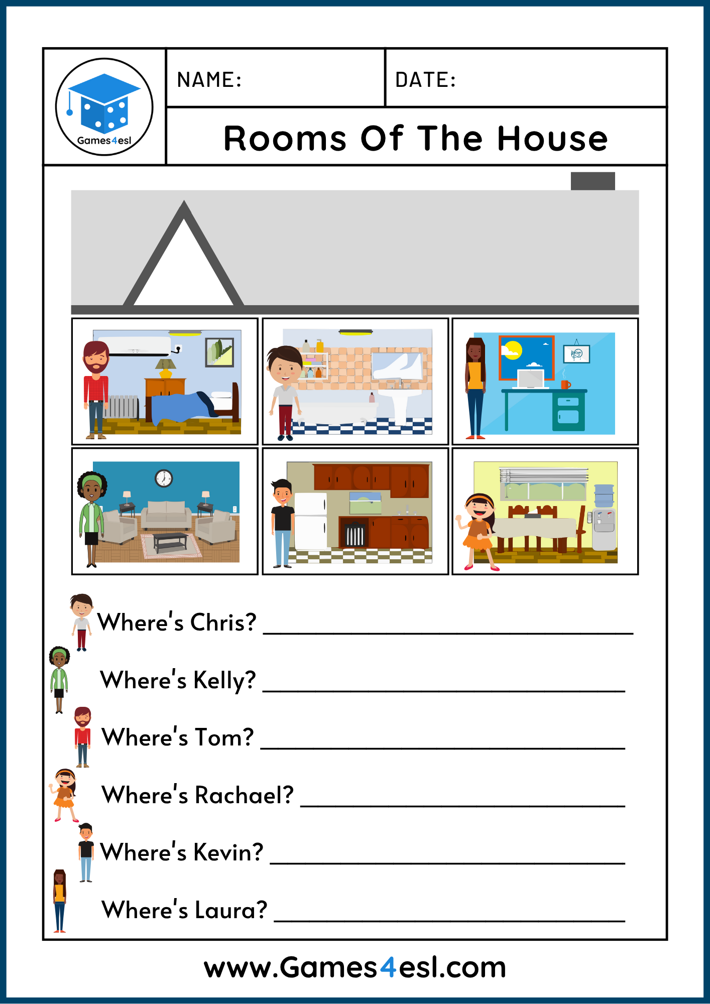 House Rooms Interactive Vocabulary Activity Listen And Choose The Correct Images Activity For ESL Students And K3 Kids G1 Ezpzlearn