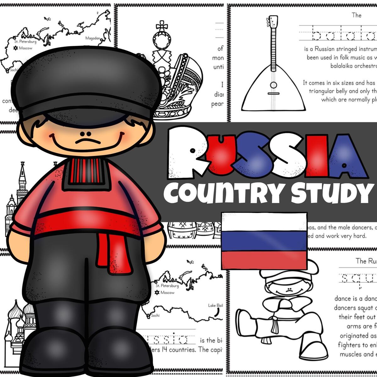 FREE Russia For Kids Printable Book To Read Color Learn