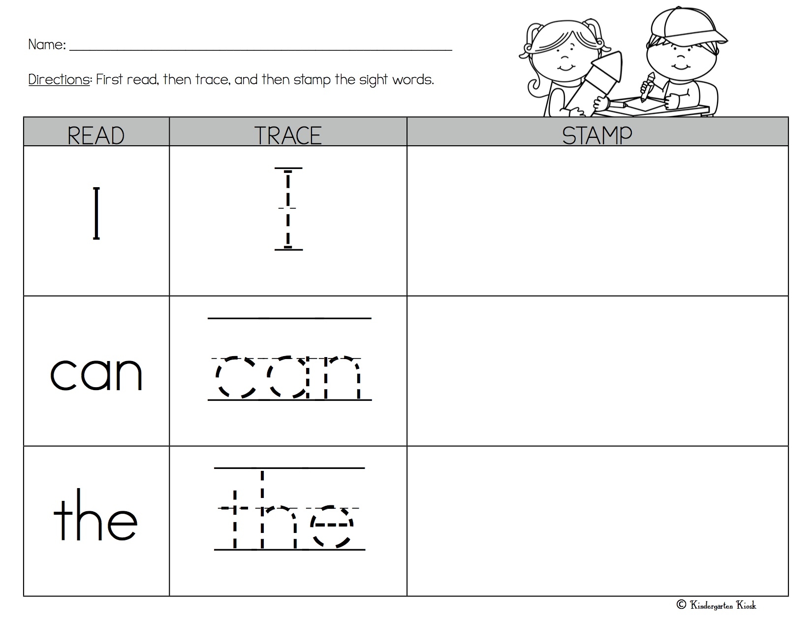 Free Sight Word Printables Dab N Dot Kindergarten Mom Worksheets Library