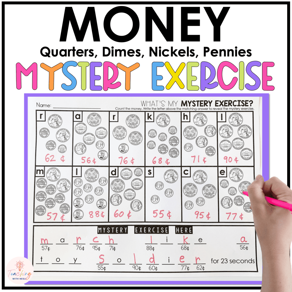 FREE Touch Money Chart You Can Use With Your Students Today Freebie Inside Teaching With Nesli Free Math Money Worksheets 1st Grade