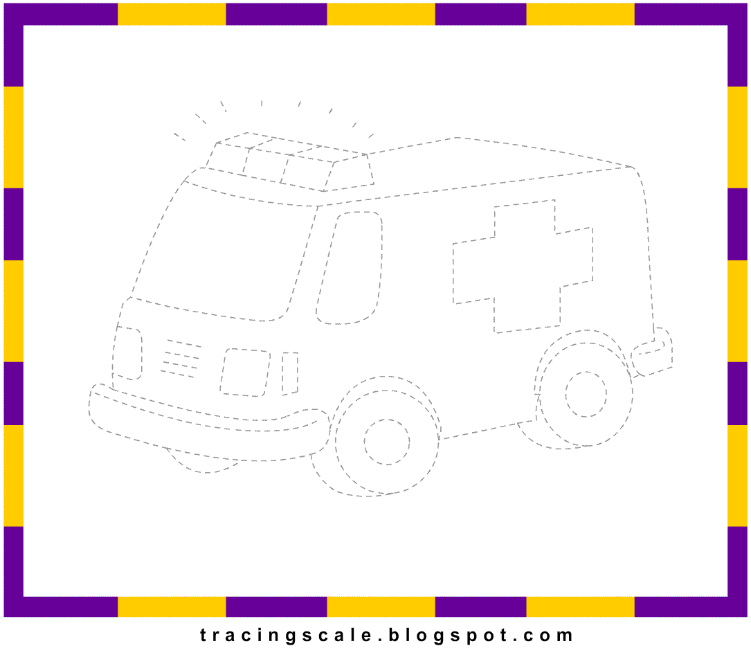 Free Tracing Worksheet Printable Ambulance Tracing Free Tracing Worksheet Printable Ambulance Tracing