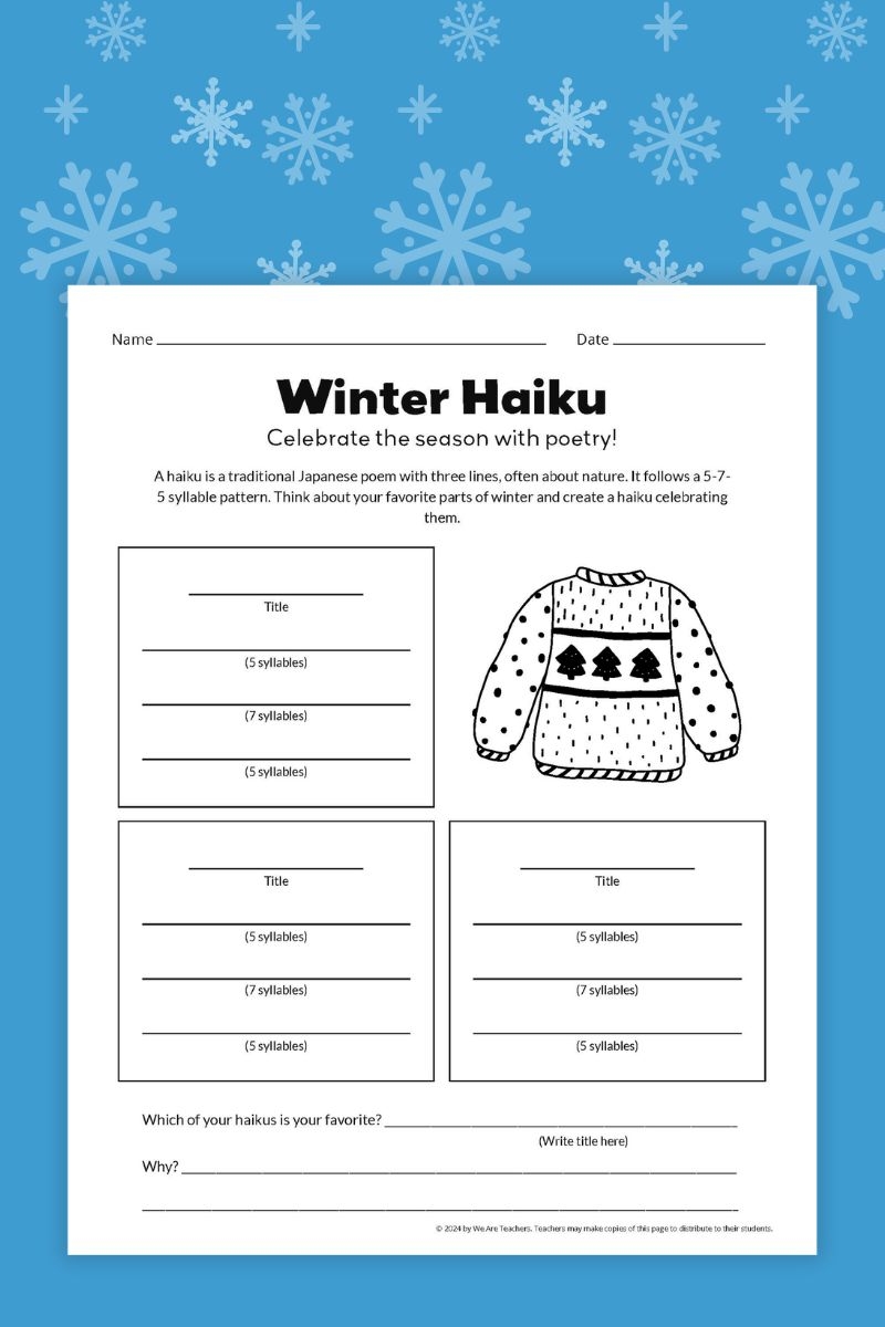 Free Winter Activities Bundle For Middle And High School We Are Teachers