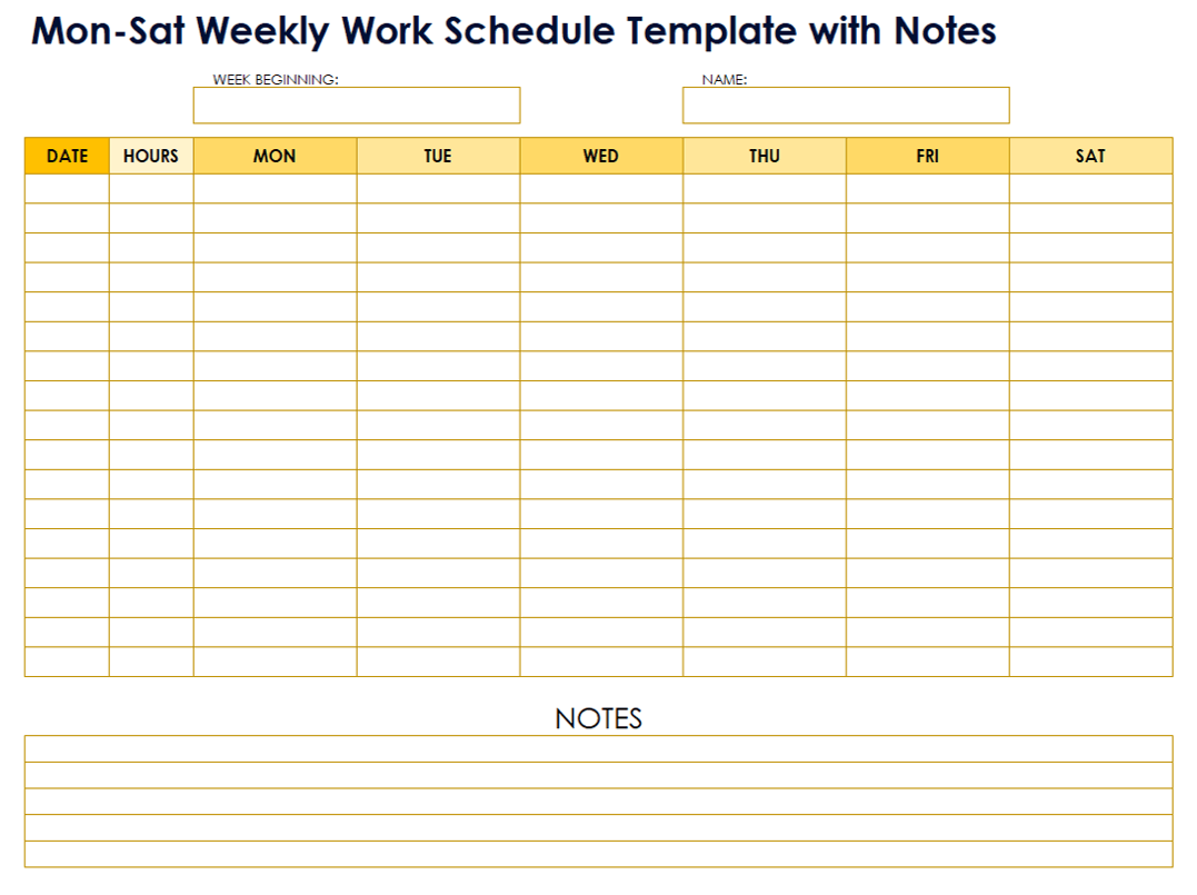 Free Work Schedule Templates For Word And Excel Free Work Schedule Templates For Word And Excel