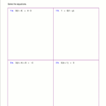 Free Worksheets For Linear Equations grades 6 9 Pre algebra Algebra 1