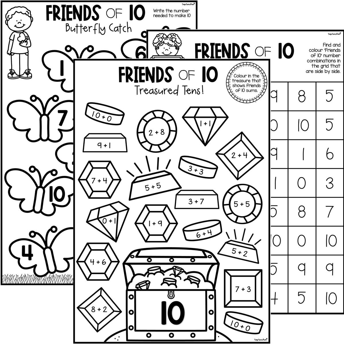 Friends Of Ten Worksheet PACKAGE Top Teacher Rainbow Facts Friends Of Ten Worksheet Top Teacher
