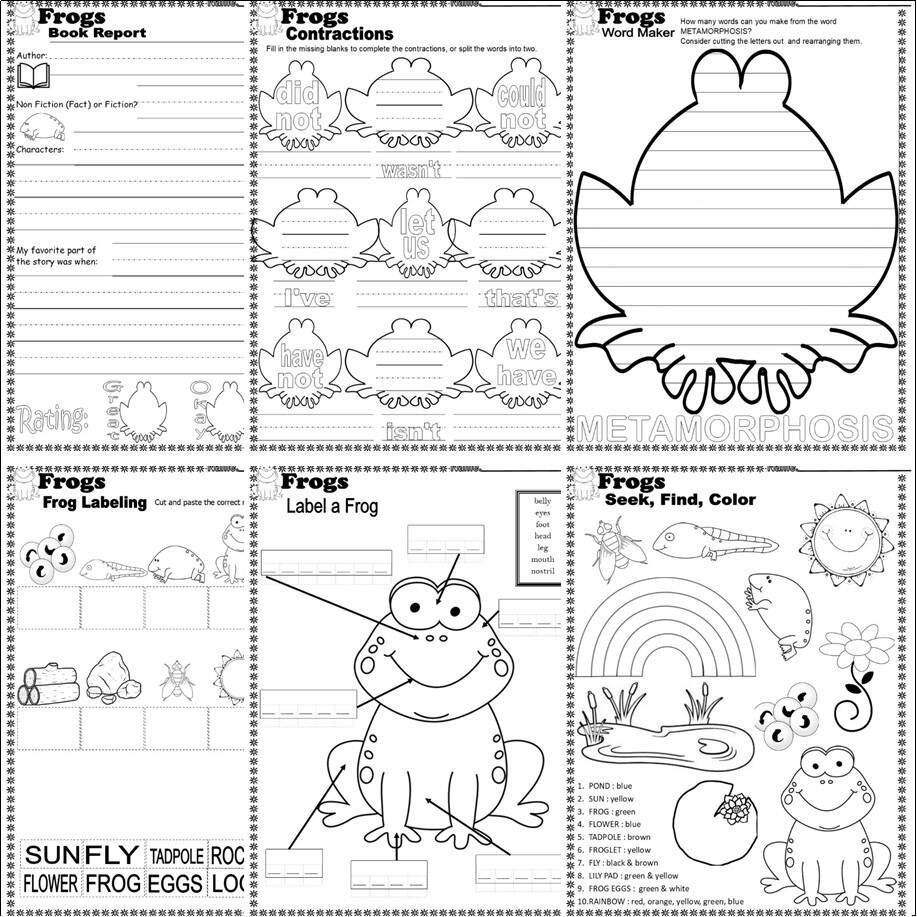 Frog Themed NO PREP Worksheets Writing Craft Activities Math ELA Spring Toad Classful Frog Themed NO PREP Worksheets Writing Craft Activities Math ELA Spring Toad Classful