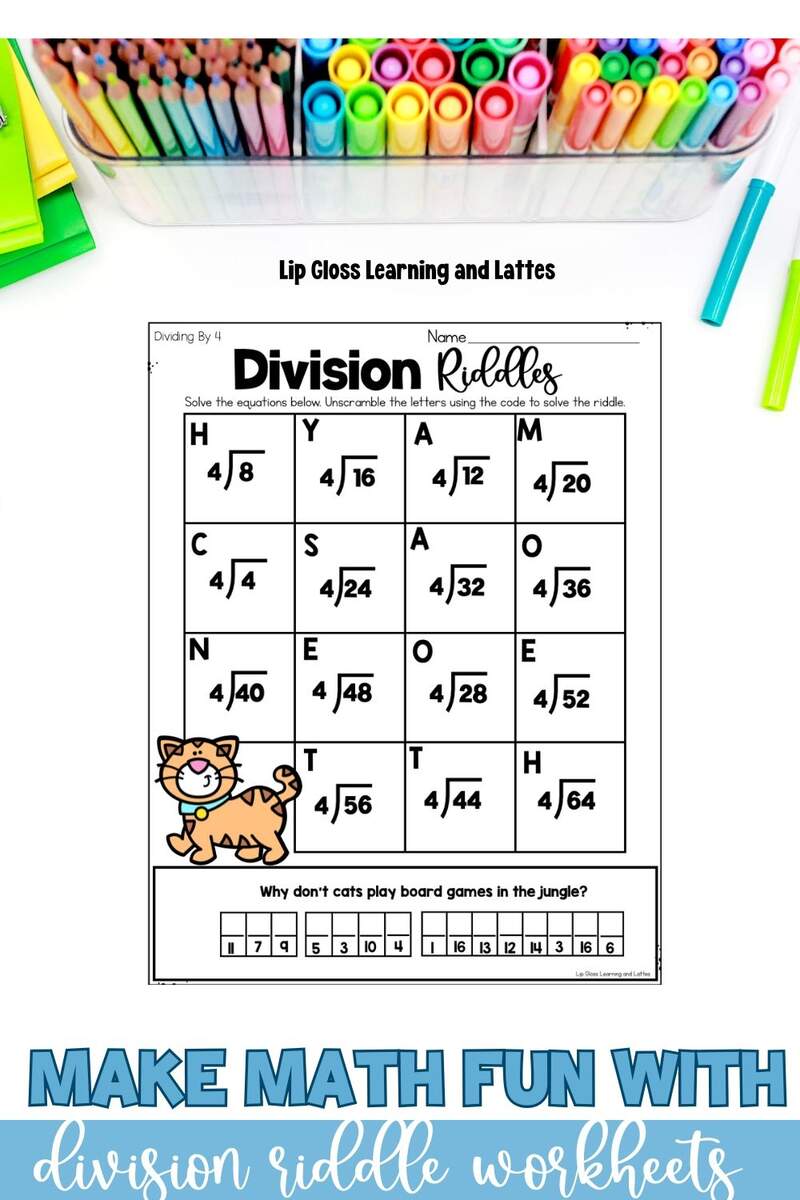 Fun Division Worksheets For 3rd Grade Math Practice That Feels Like Play Lip Gloss Learning And Lattes