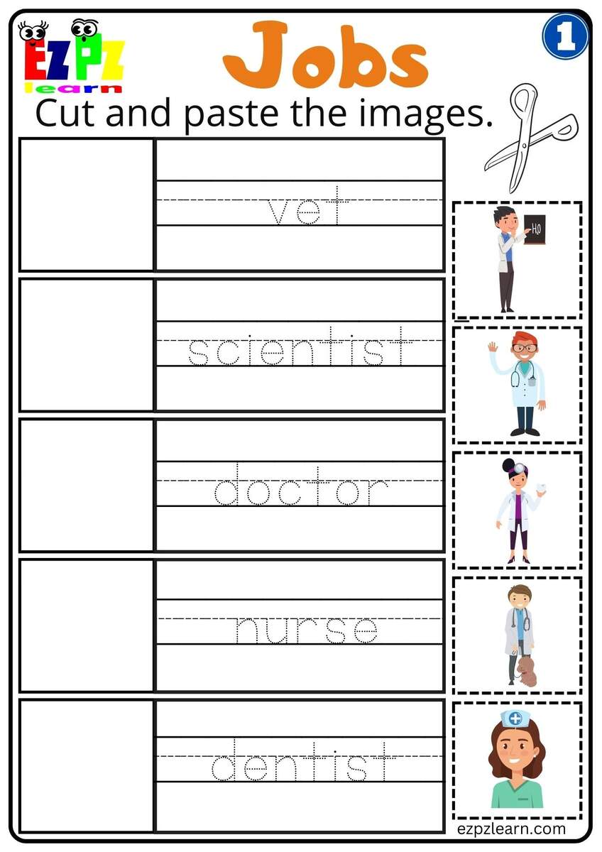 G1 Jobs Cut And Paste Worksheet For K5 And ESL Students Free PDF Download Ezpzlearn G1 Jobs Cut And Paste Worksheet For K5 And ESL Students Free PDF Download Ezpzlearn