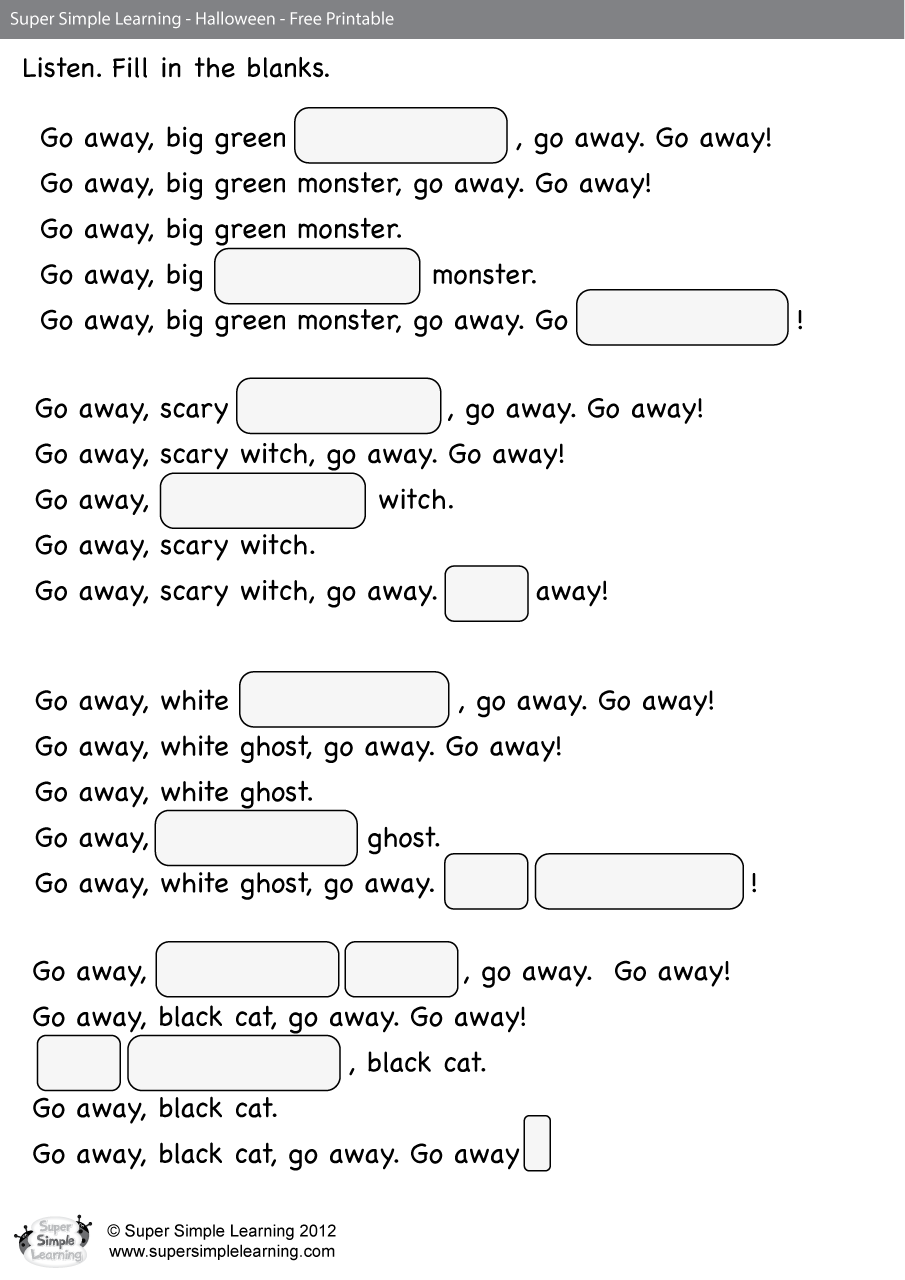 Go Away Worksheet Fill In The Blanks Super Simple Worksheets Library