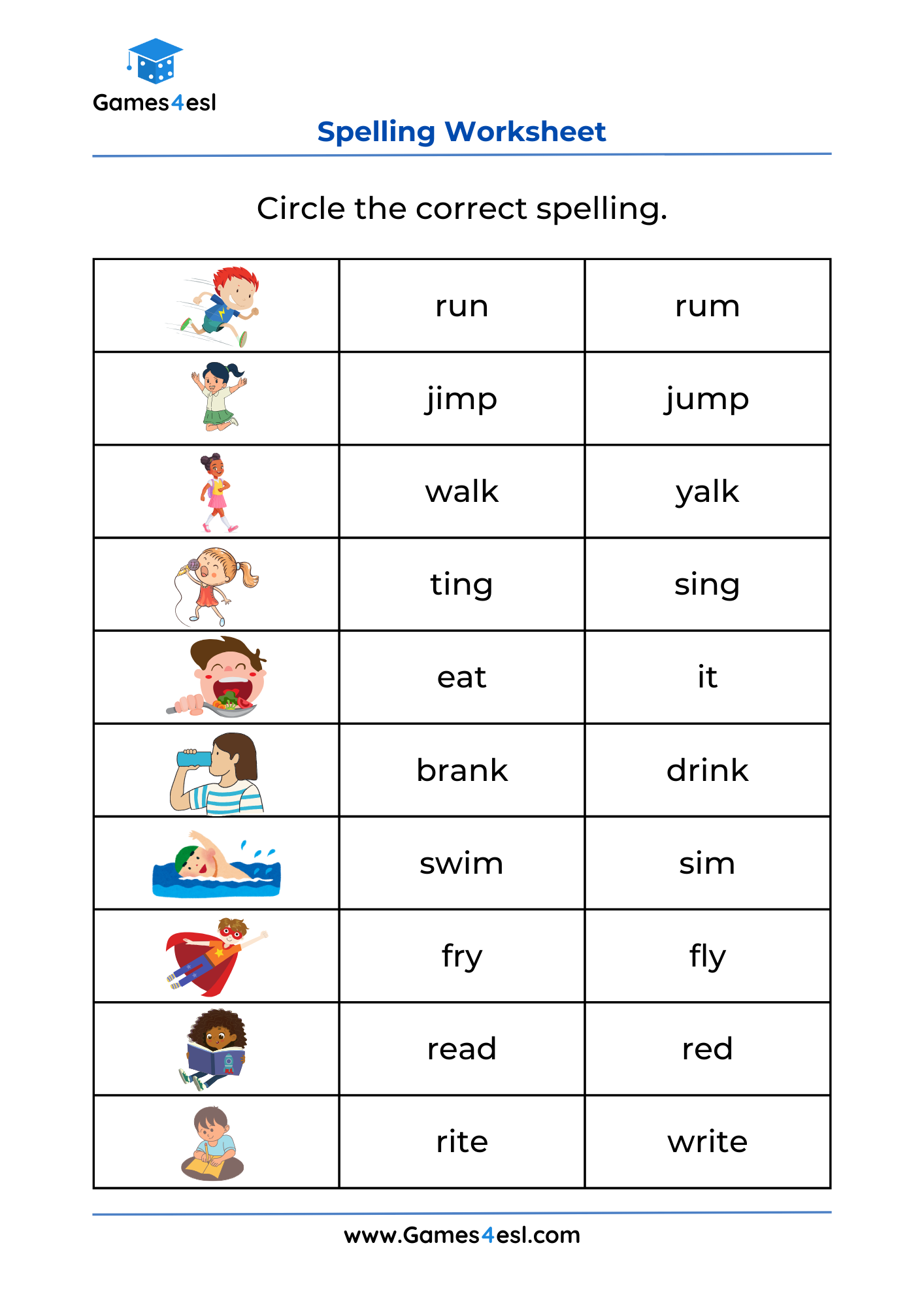 20 First Grade Spelling Test Worksheets Free PDF At Worksheeto