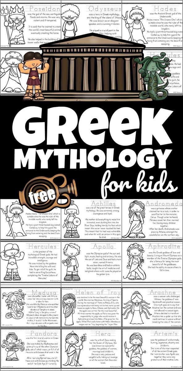 Greek Mythology For Kids Book 123 Homeschool 4 Me Greek Mythology Coloring Pages Free The Activity Mom