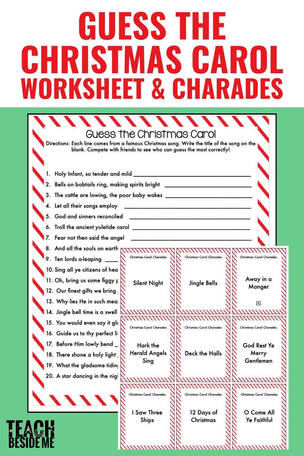 Guess The Christmas Carol Worksheet Charades Teach Beside Me Guess The Christmas Carol Worksheet Charades Teach Beside Me