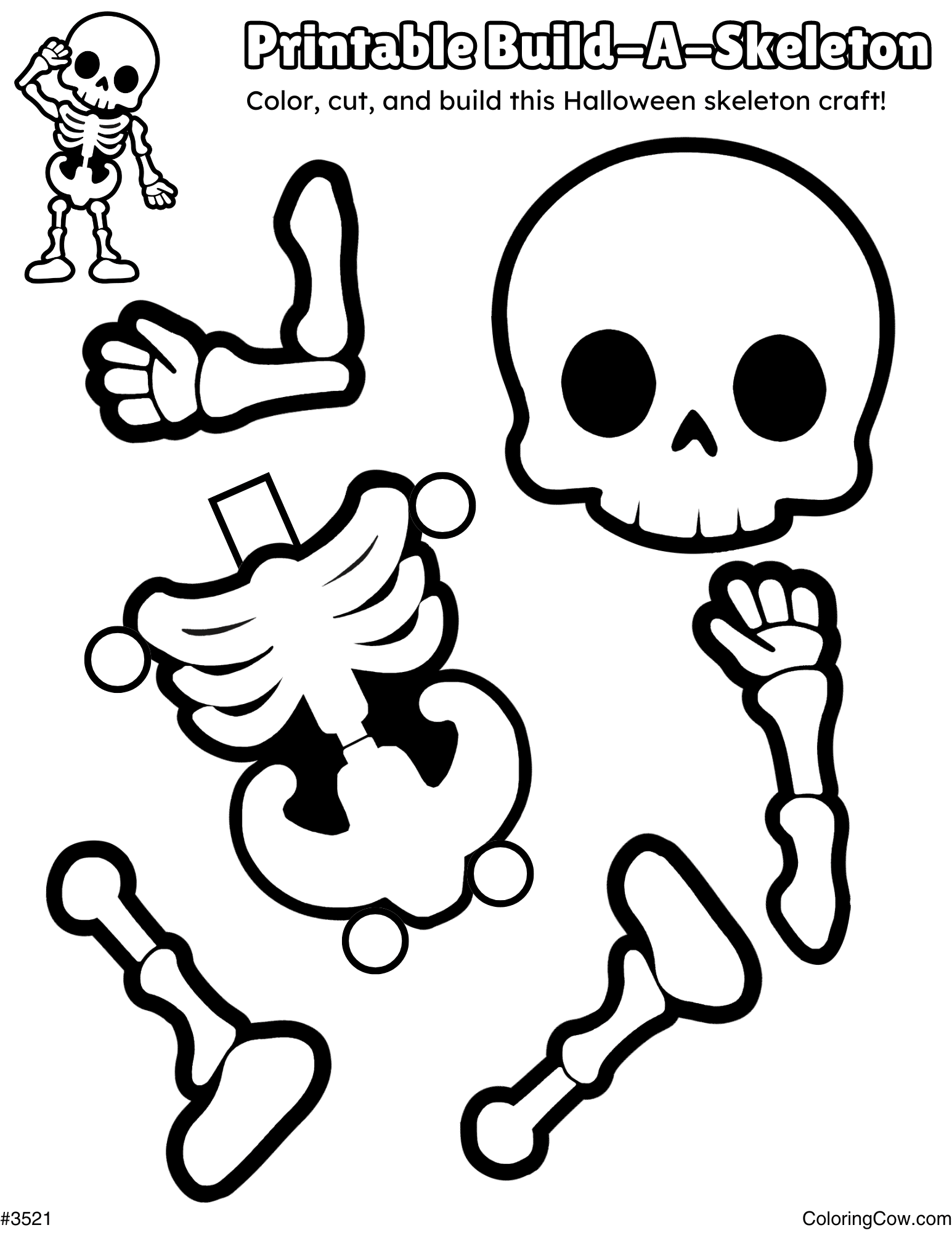 Halloween Build A Skeleton Craft