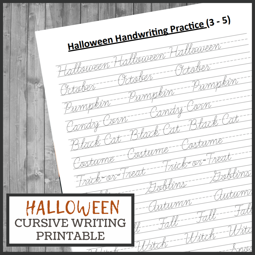 Halloween Cursive Handwriting Practice 3 Boys And A Dog Halloween Cursive Handwriting Practice 3 Boys And A Dog