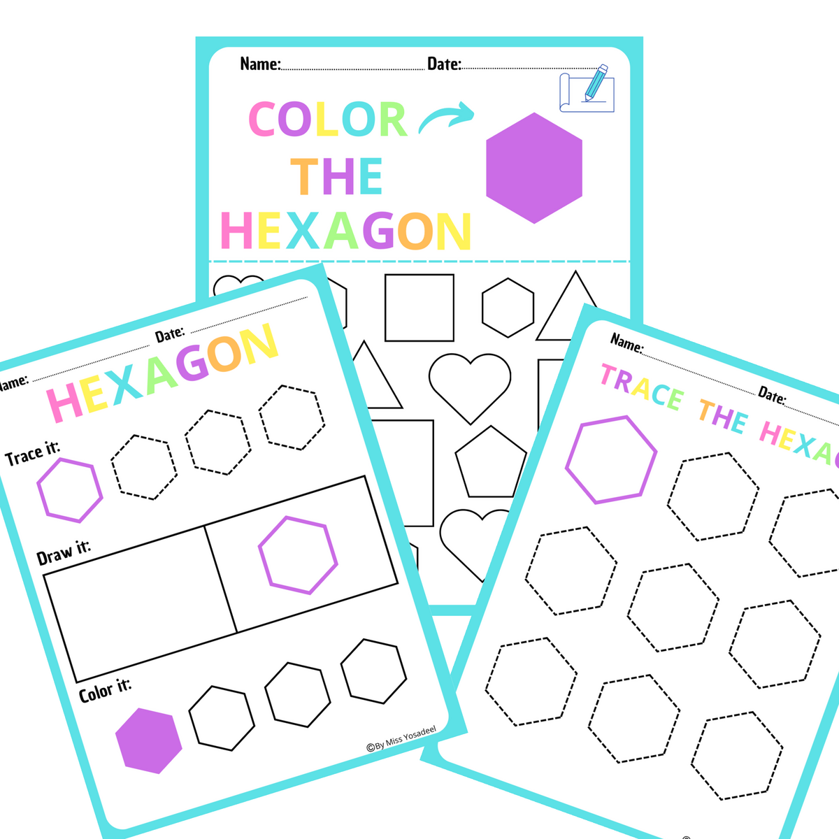 Hexagon Colorful Fun Shape Worksheets Toddlers Find Color Draw And Trace Made By Teachers Hexagon Colorful Fun Shape Worksheets Toddlers Find Color Draw And Trace Made By Teachers