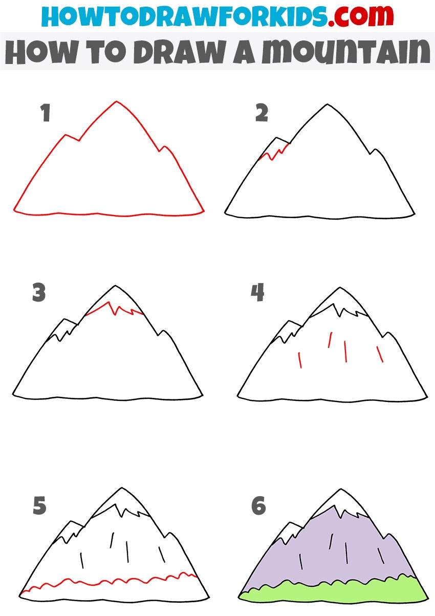 How To Draw Mountains Easy Drawing Tutorial For Kids How To Draw Mountains Easy Drawing Tutorial For Kids