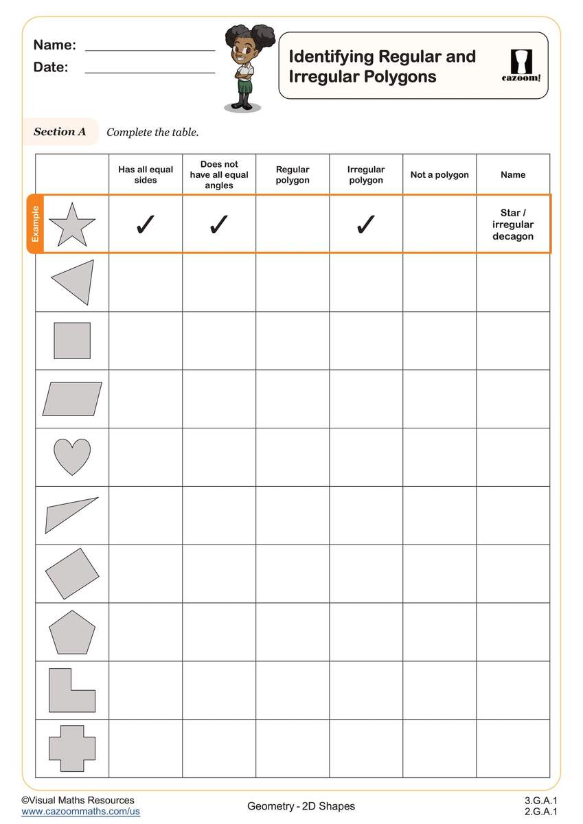 Identifying Regular Irregular Shapes Worksheet Download