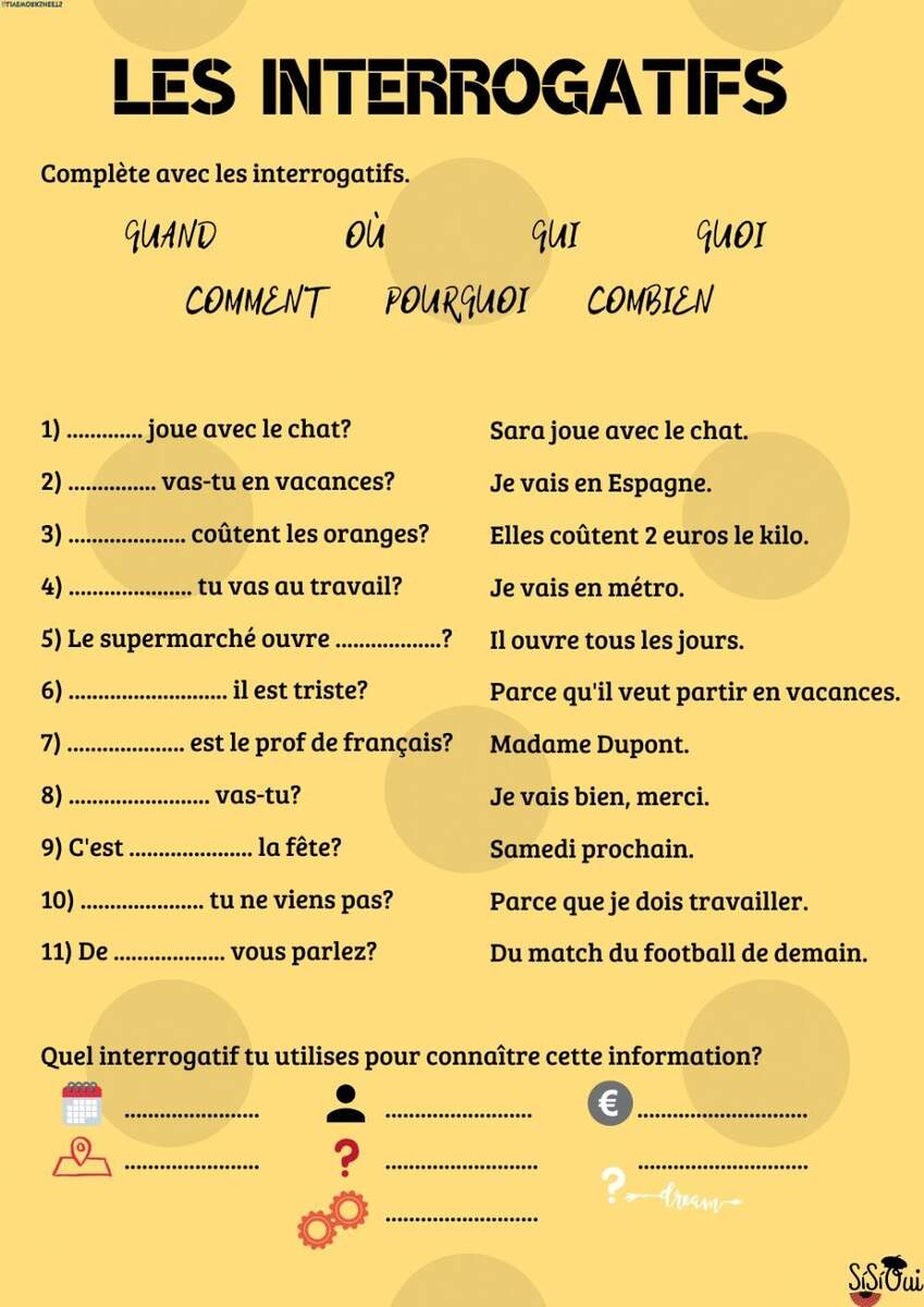 Interrogatifs Worksheet