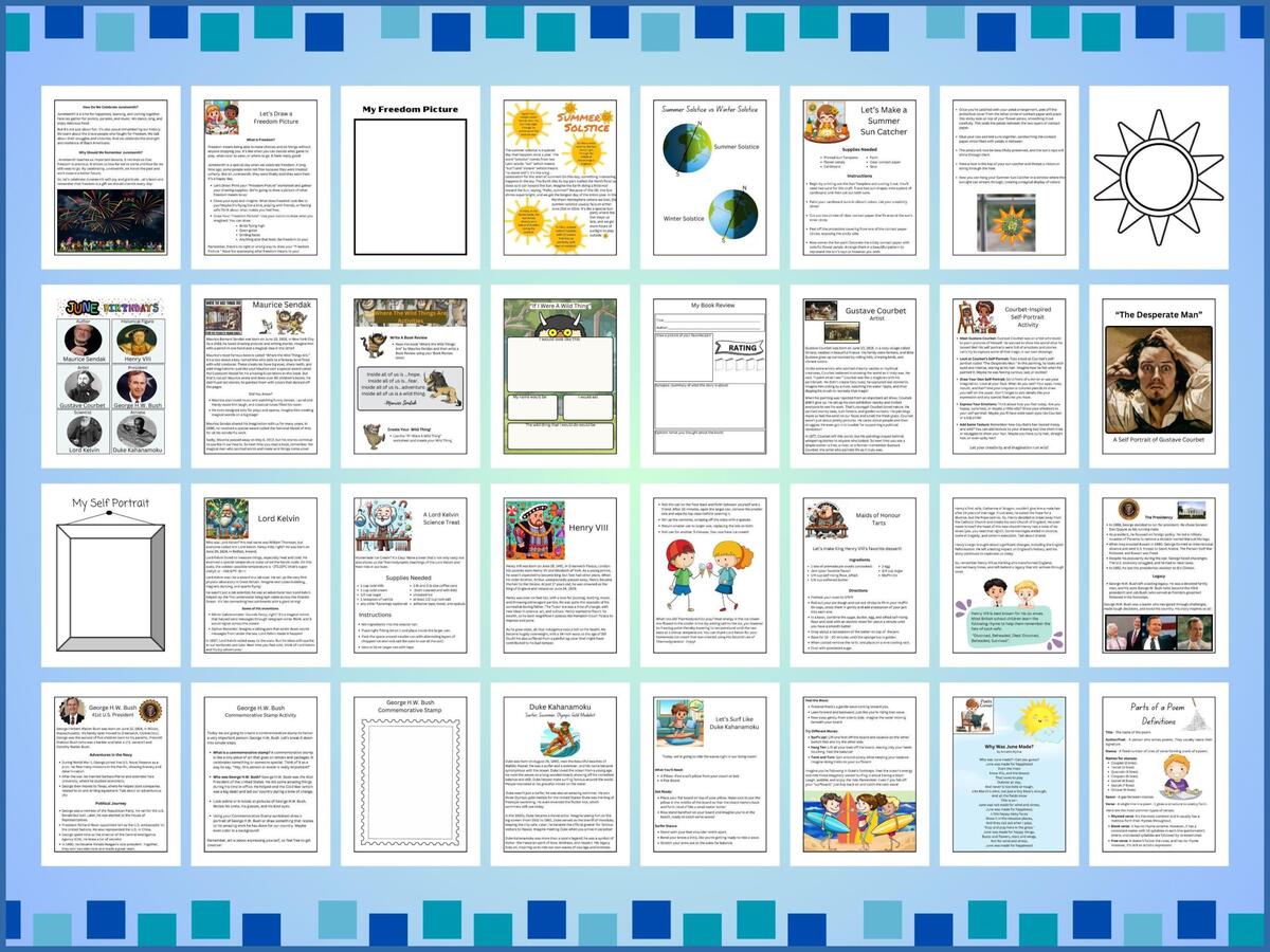 June Ocean Unit Study Elementary Homeschool Printable PDF Etsy
