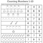 Kindergarten Math Counting Objects Worksheets 1 10 Black And White Made By Teachers