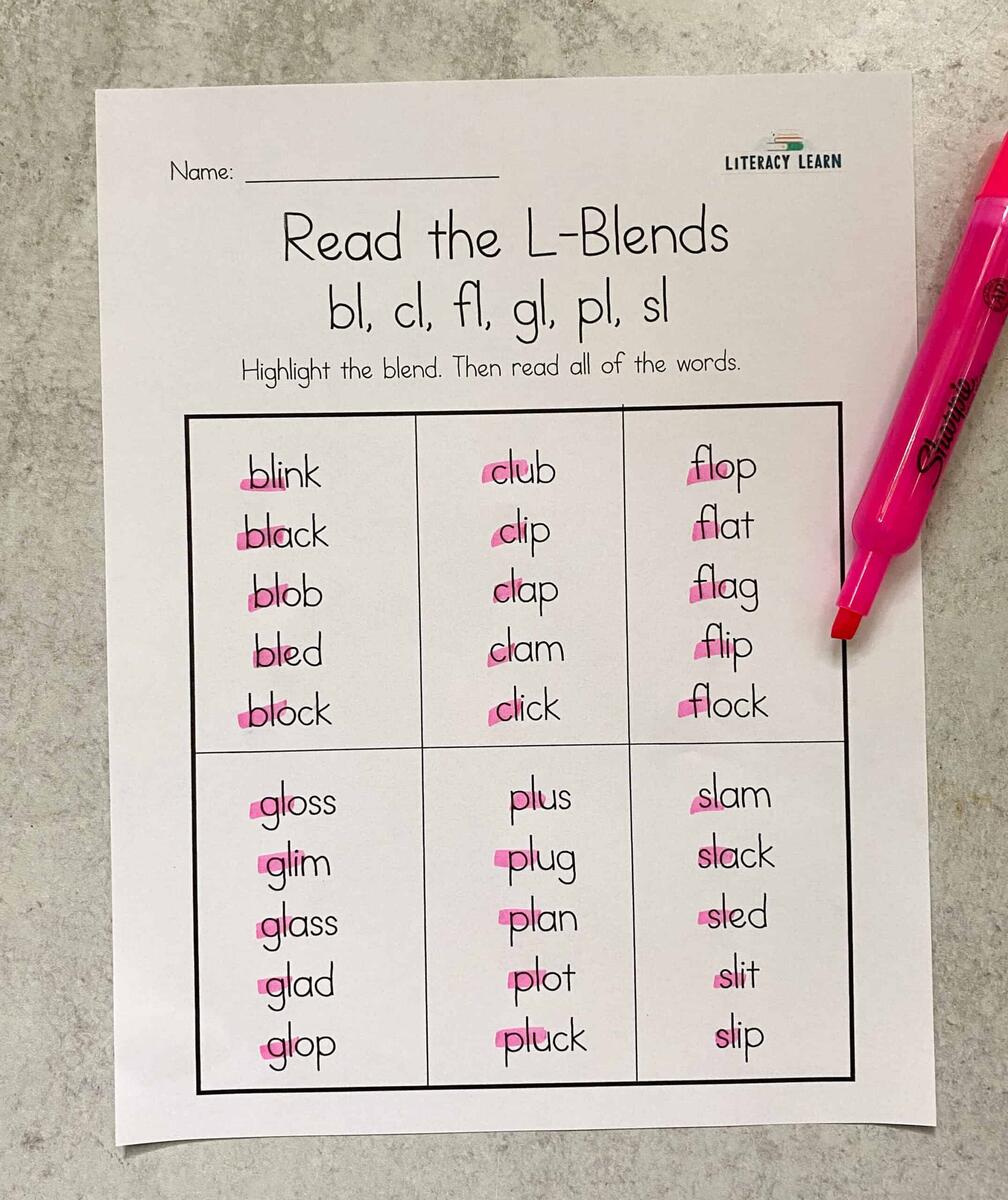 L Blends Worksheets 6 Free Printables Literacy Learn L Blends Worksheets 6 Free Printables Literacy Learn