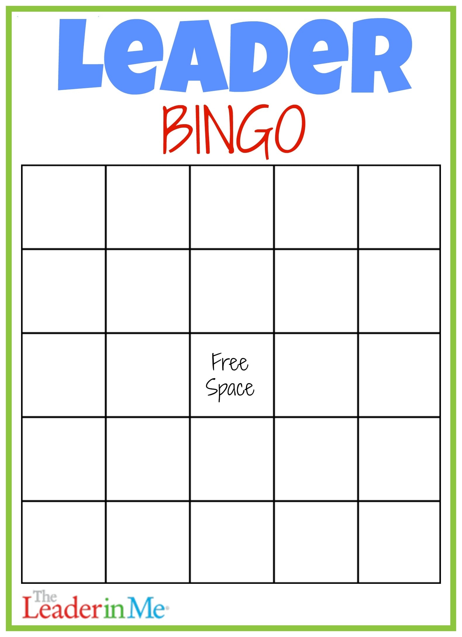 Leader Bingo FREE Printable Leader In Me Leader Bingo FREE Printable Leader In Me