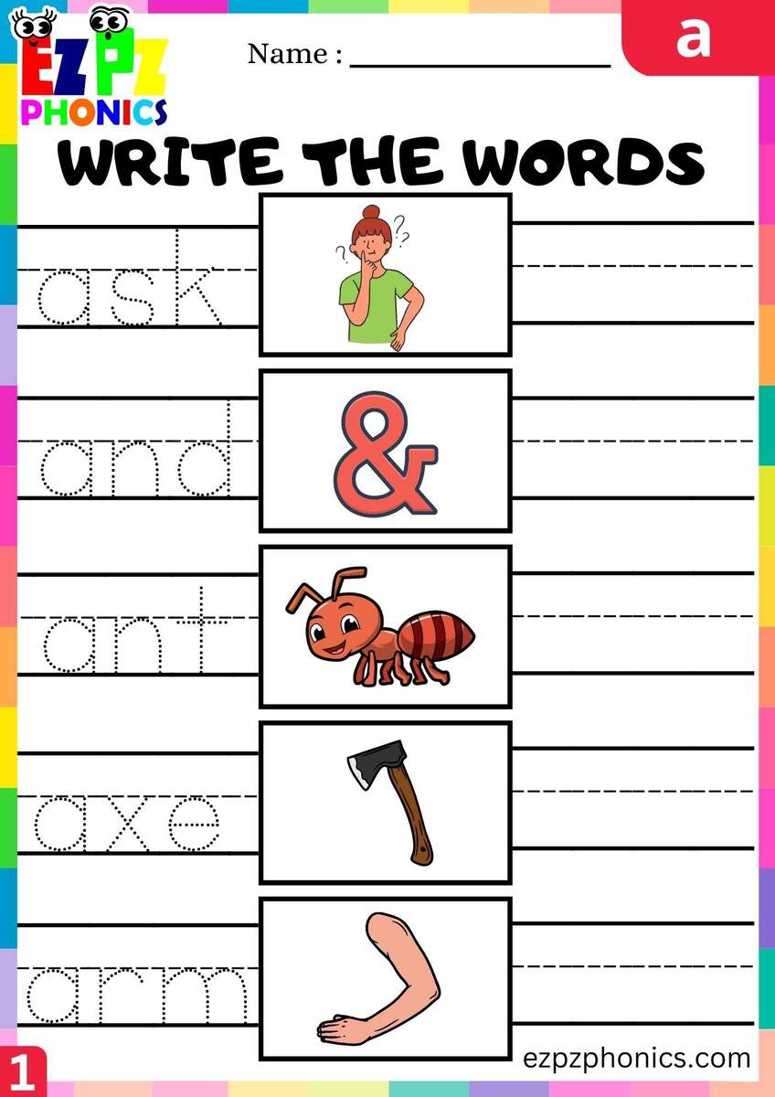 Letter A Write The Words Beginning Sounds Worksheet Ezpzphonics Beginning Sounds Letter Recognition Kindergarten Worksheet Abcs Preschool Worksheet Learning Abcs CVC Words Sight Words Prek Etsy