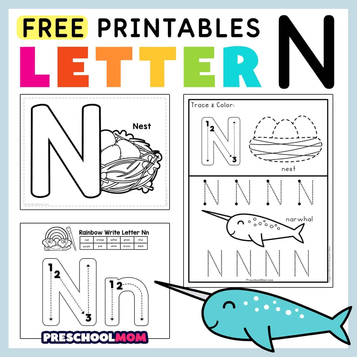 Letter N Preschool Printables Preschool Mom Free Letter N Phonics Worksheet For Preschool Beginning Sounds