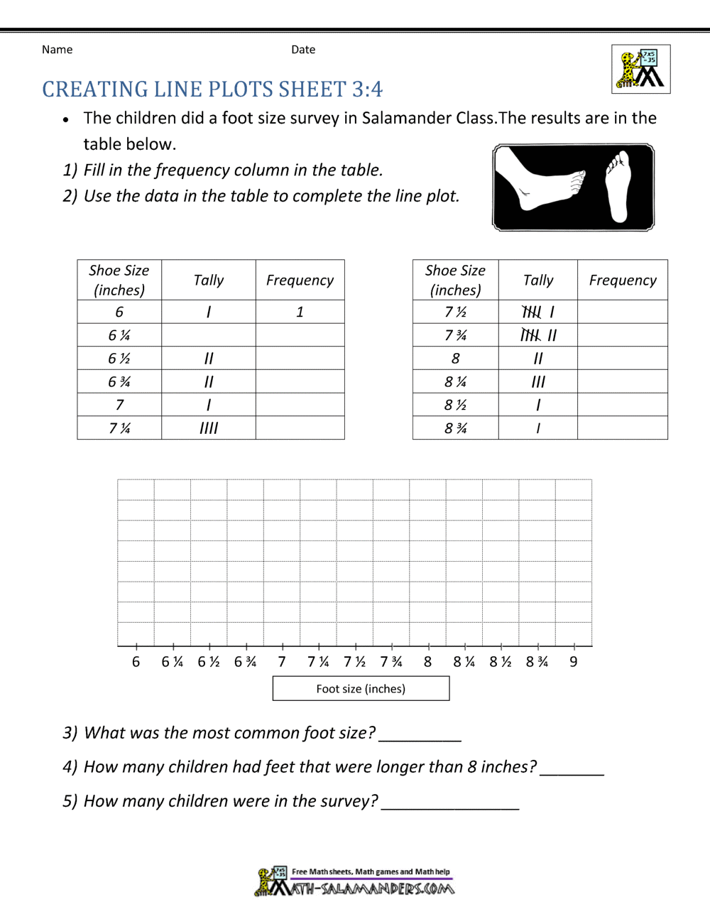 Storyboard That Free Line Plot Worksheets For Teachers