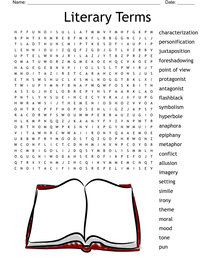 Literary Elements Review Worksheet WordMint