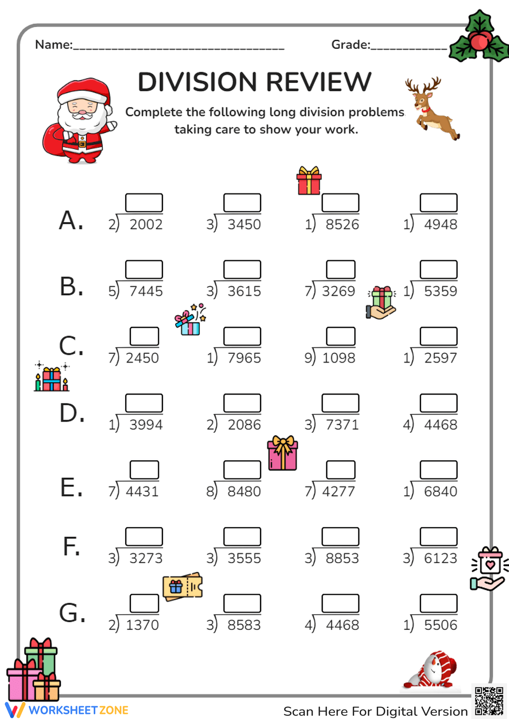 Long Division Worksheets Long Division Worksheets