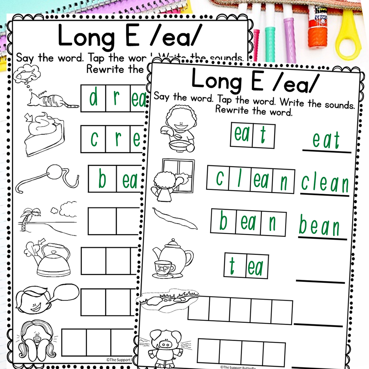 Long E Worksheets And Activities Vowel Teams EE EA IE Made By Teachers ElephantSplashing Ee Ea Pic2 Reading Elephant