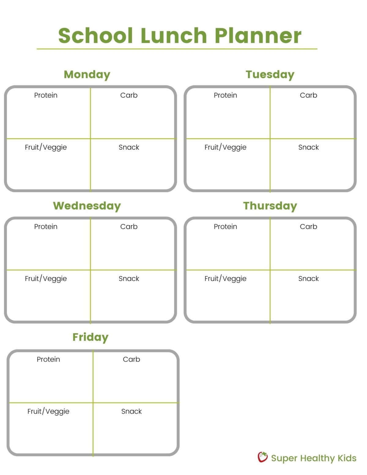 Lunch Packing Guide For Kids Free Lunch Planner SHK
