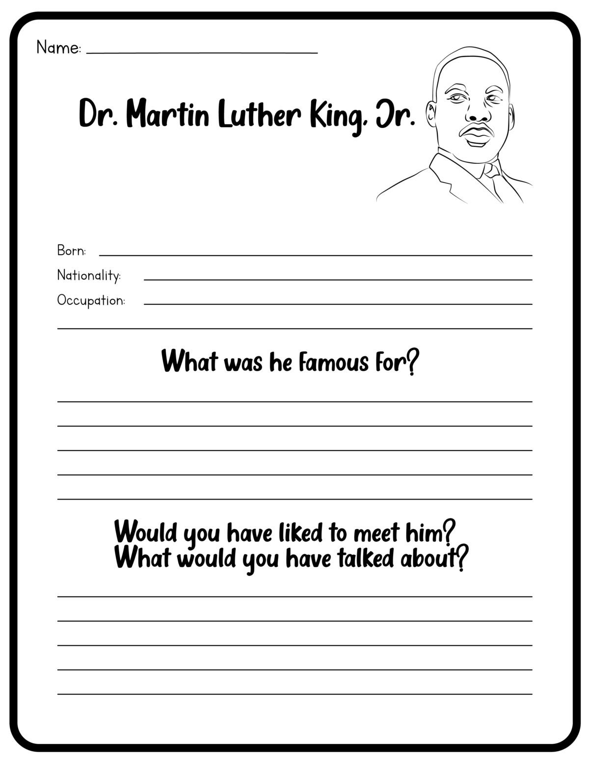 Martin Luther King Jr Worksheets Free Printables Frugal Mom Eh