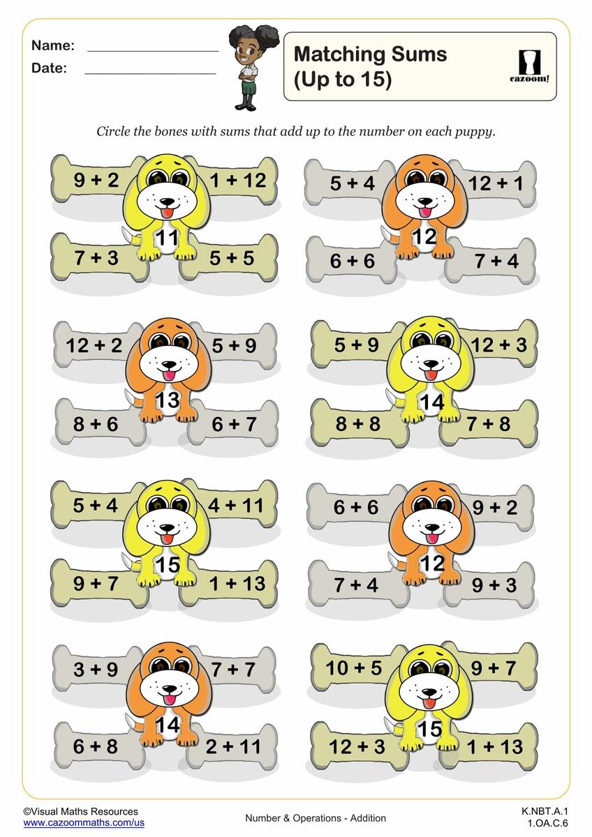 Addition With Pictures Sum Up To 20 Worksheets Adding Balloon Pictures Math Worksheets Printable Etsy