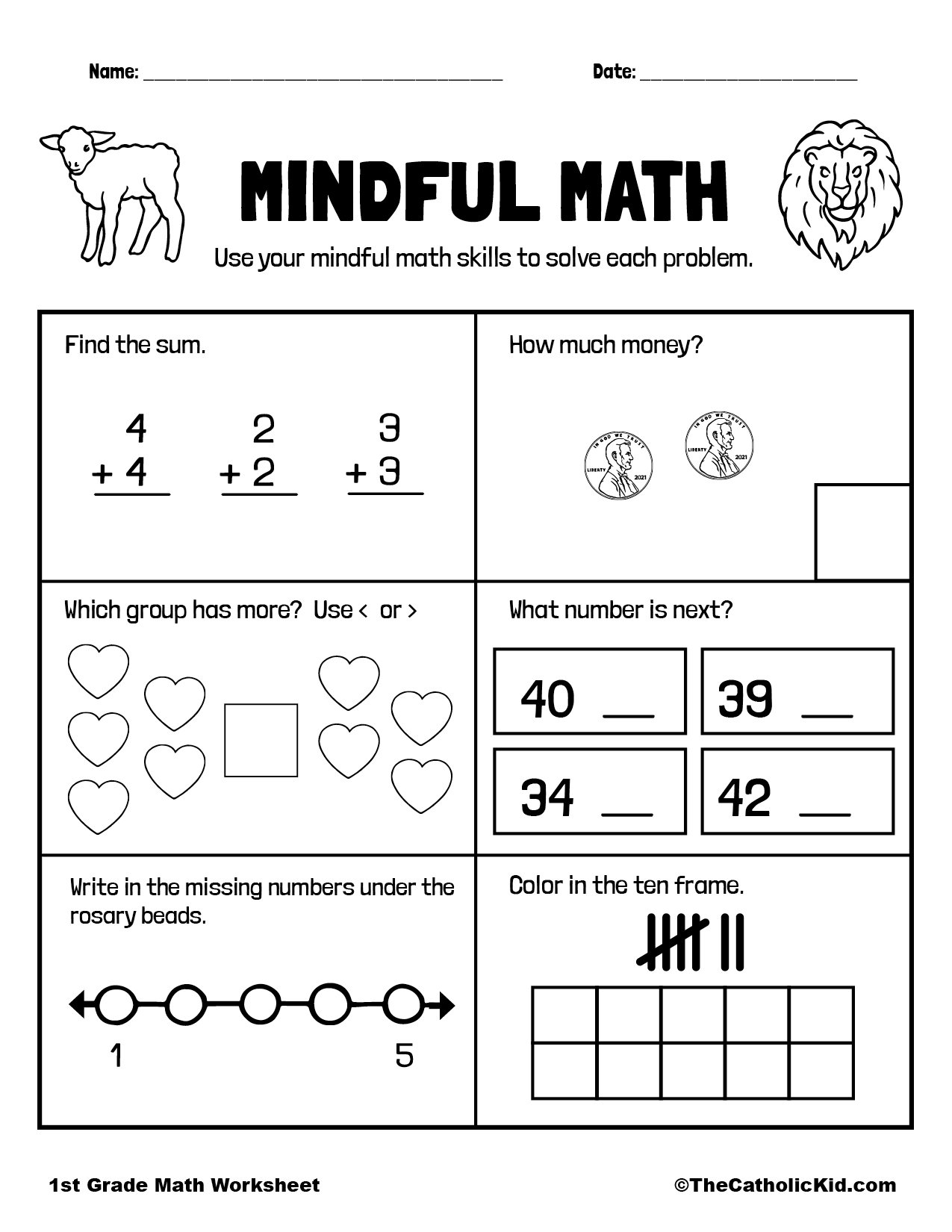 Math Review Addition Counting TheCatholicKid