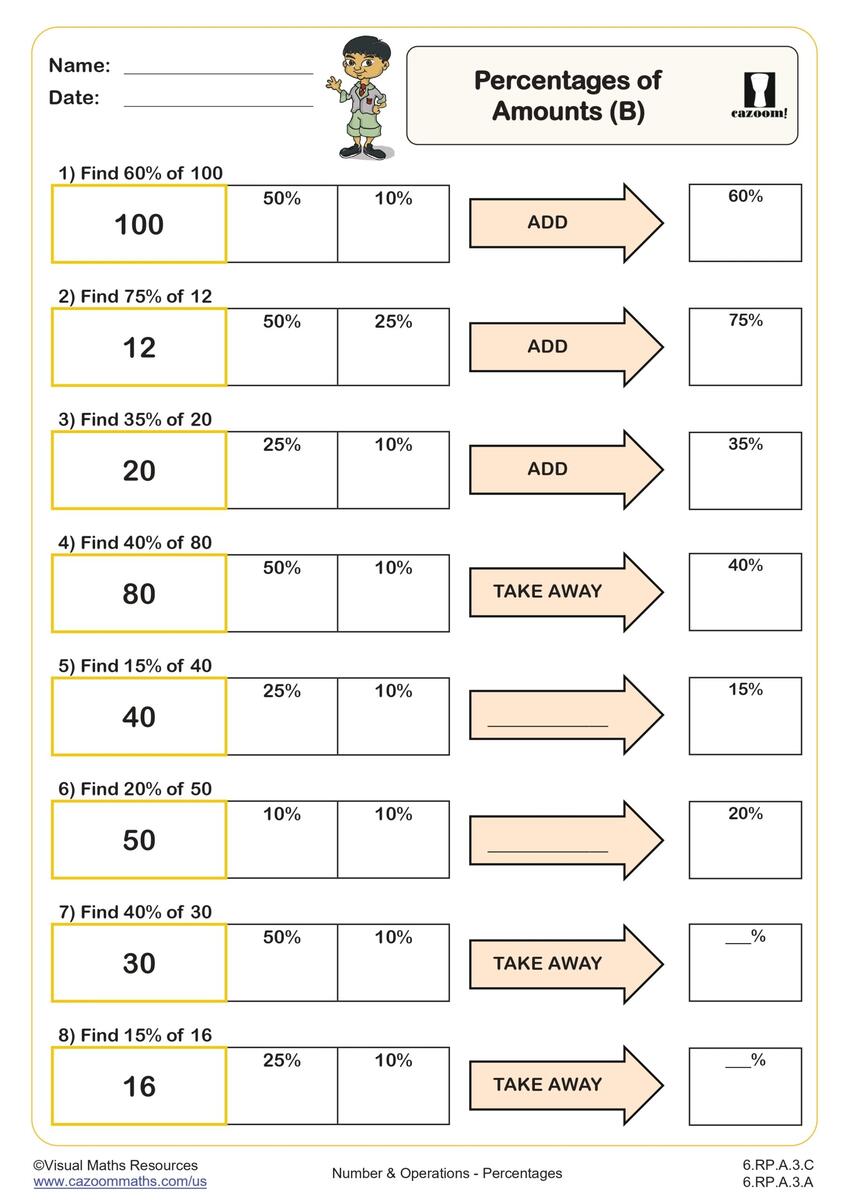 Middle School Percentages Worksheets PDF Printable Worksheets Cazoom Math Middle School Percentages Worksheets PDF Printable Worksheets Cazoom Math