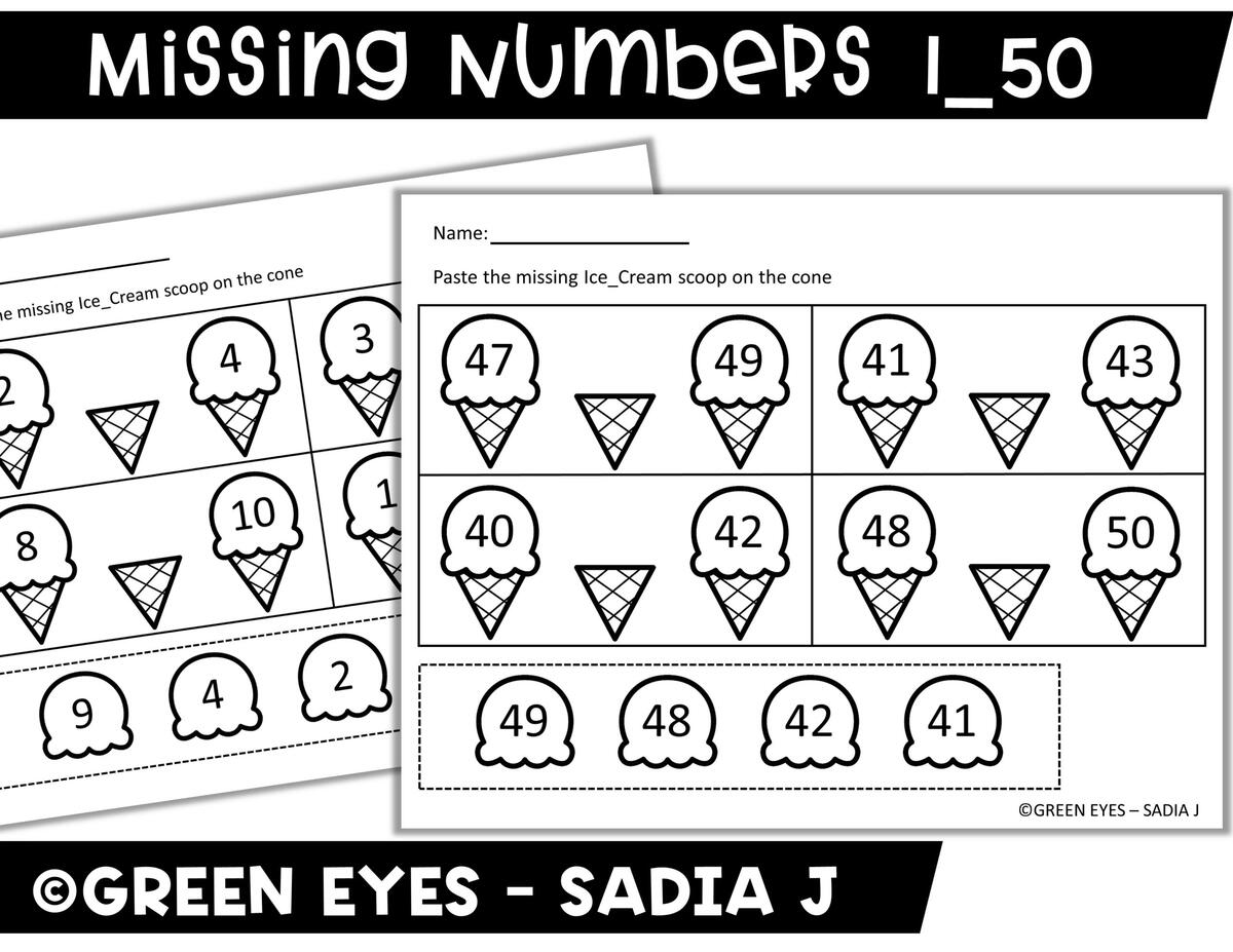 Missing Numbers 1 50 Printable Made By Teachers Missing Numbers 1 50 Printable Made By Teachers