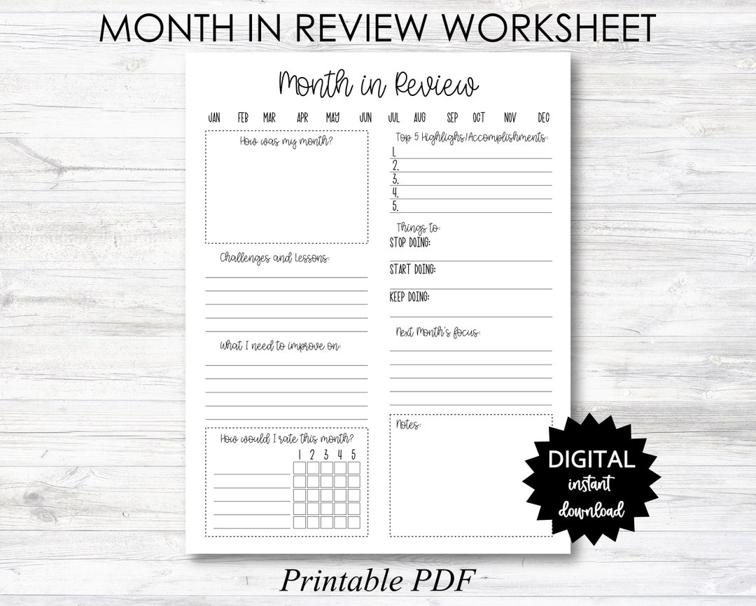 MONTH In Review Worksheet Month In Review Worksheet Printable Month In Review Worksheet Planner Page PRINTABLE N051 Etsy MONTH In Review Worksheet Month In Review Worksheet Printable Month In Review Worksheet Planner Page PRINTABLE N051 Etsy