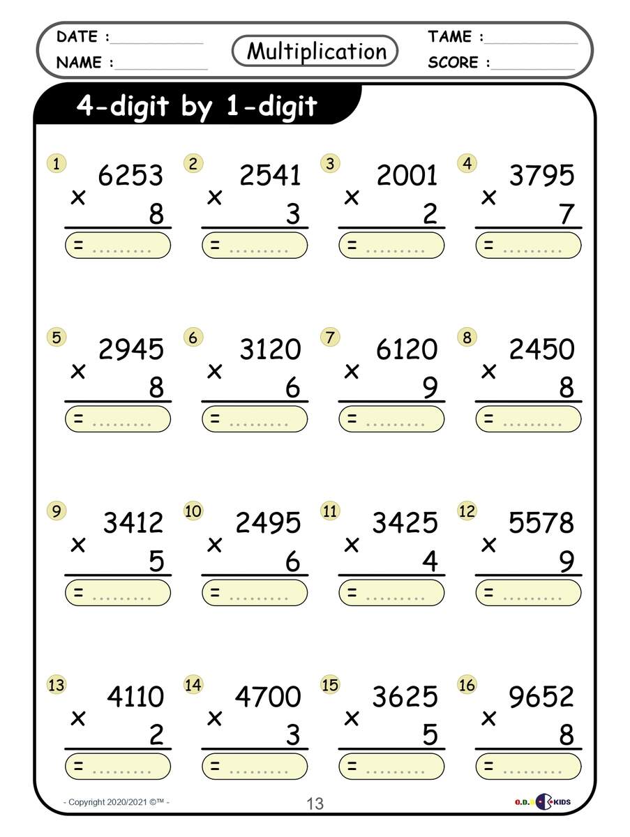 2 Digit By 2 Digit Multiplication Worksheets Math Multiplication Made By Teachers