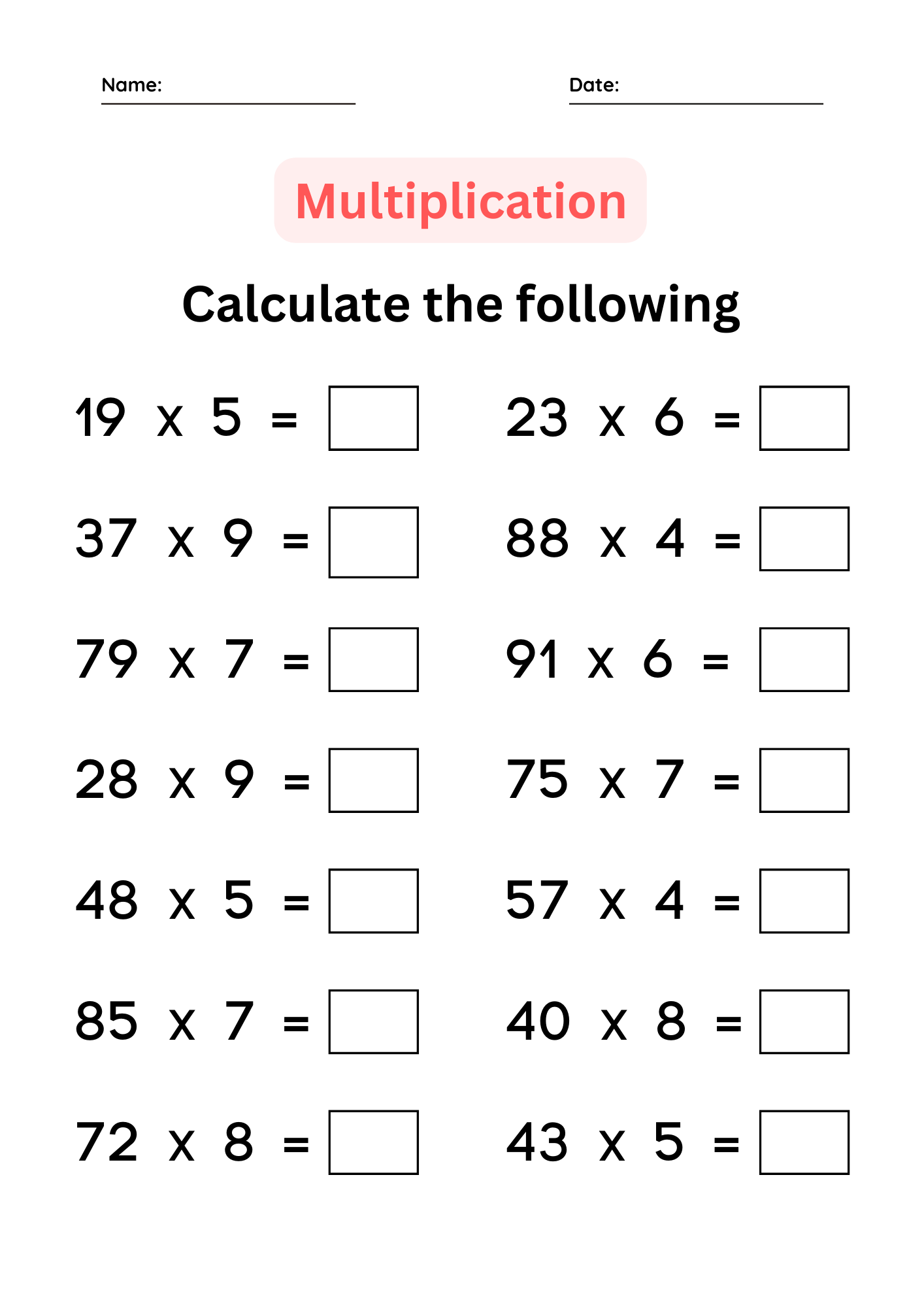Multiplication Facts Fluency Practice Basic Math Worksheets For Grade 1 2 3 Made By Teachers Multiplication Facts Fluency Practice Basic Math Worksheets For Grade 1 2 3 Made By Teachers