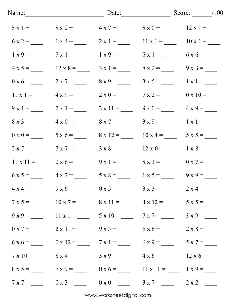 3 Times Table Worksheet Collection