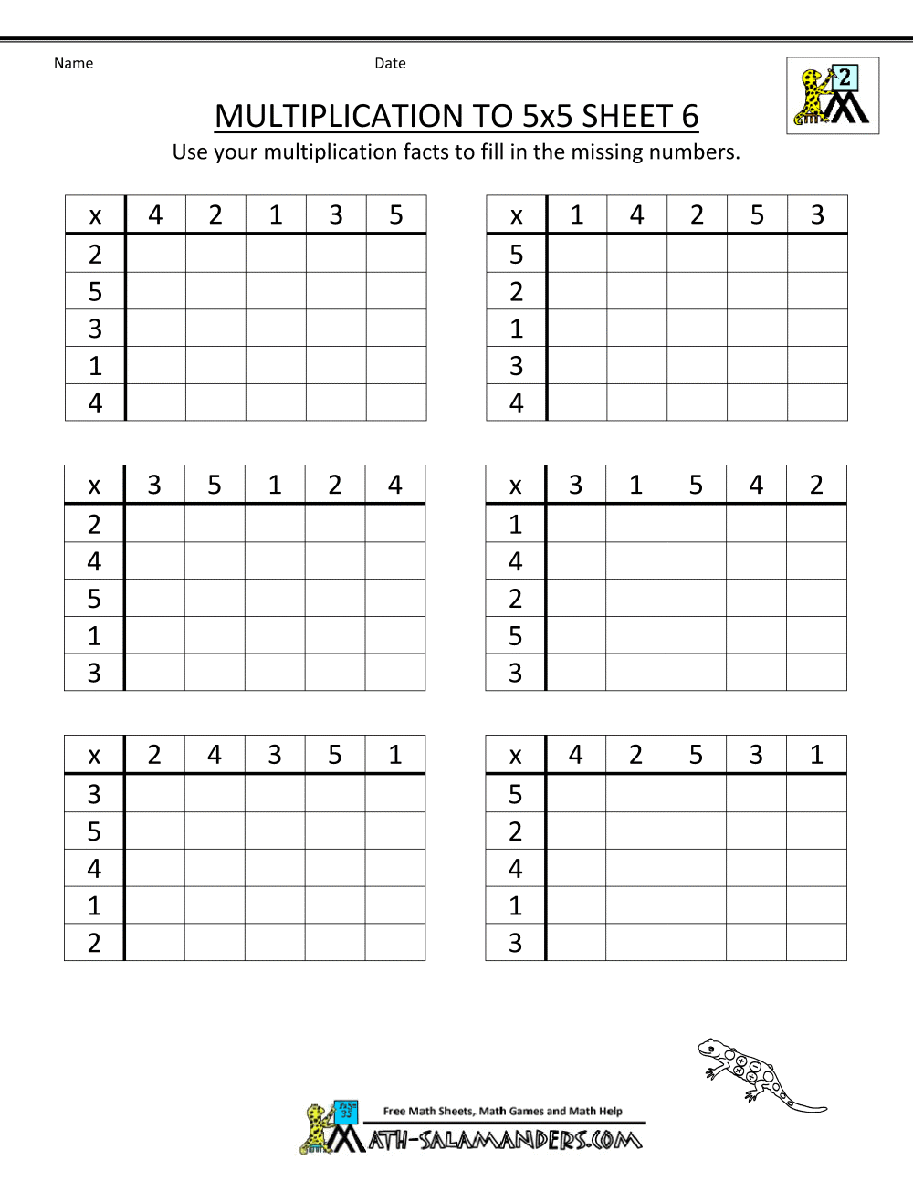 Multiplication To 5x5 Worksheets For 2nd Grade Multiplication To 5x5 Worksheets For 2nd Grade