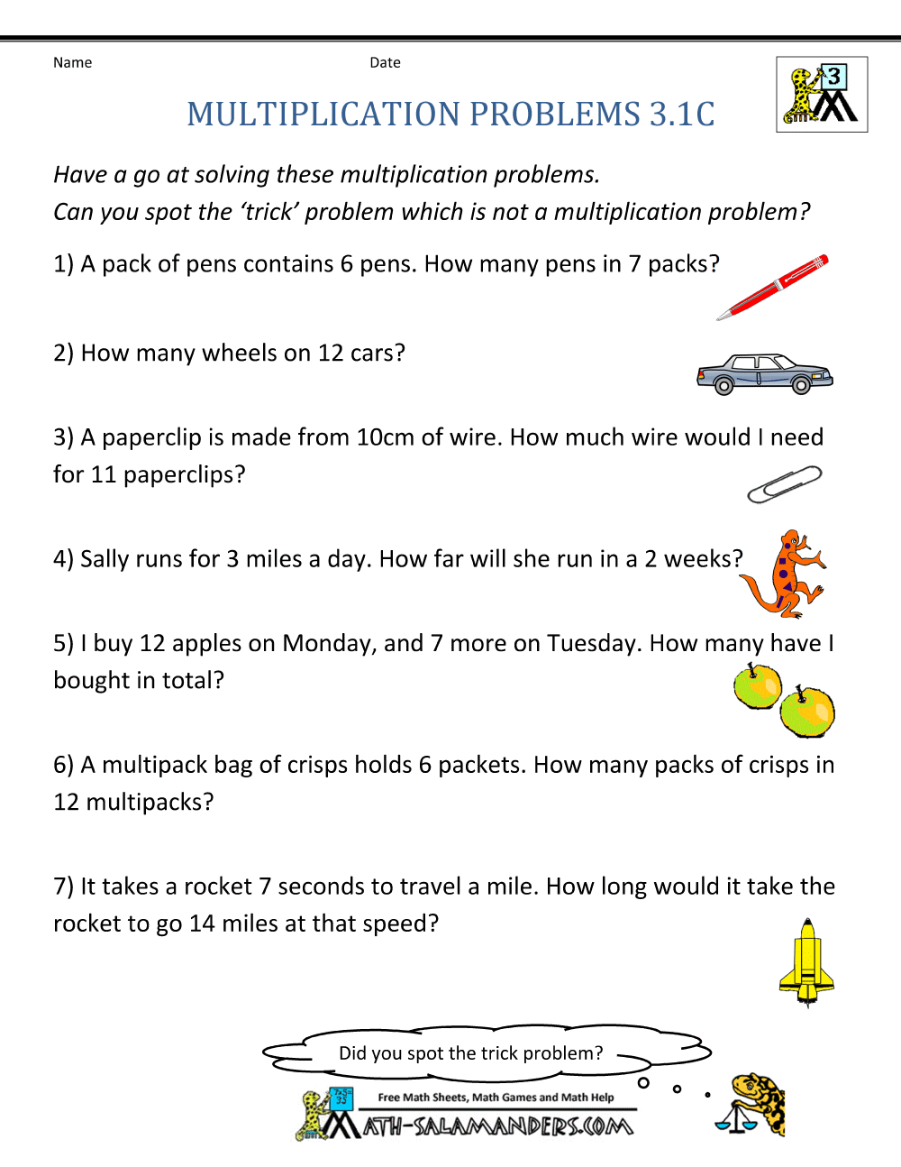 3rd Grade Math Problems