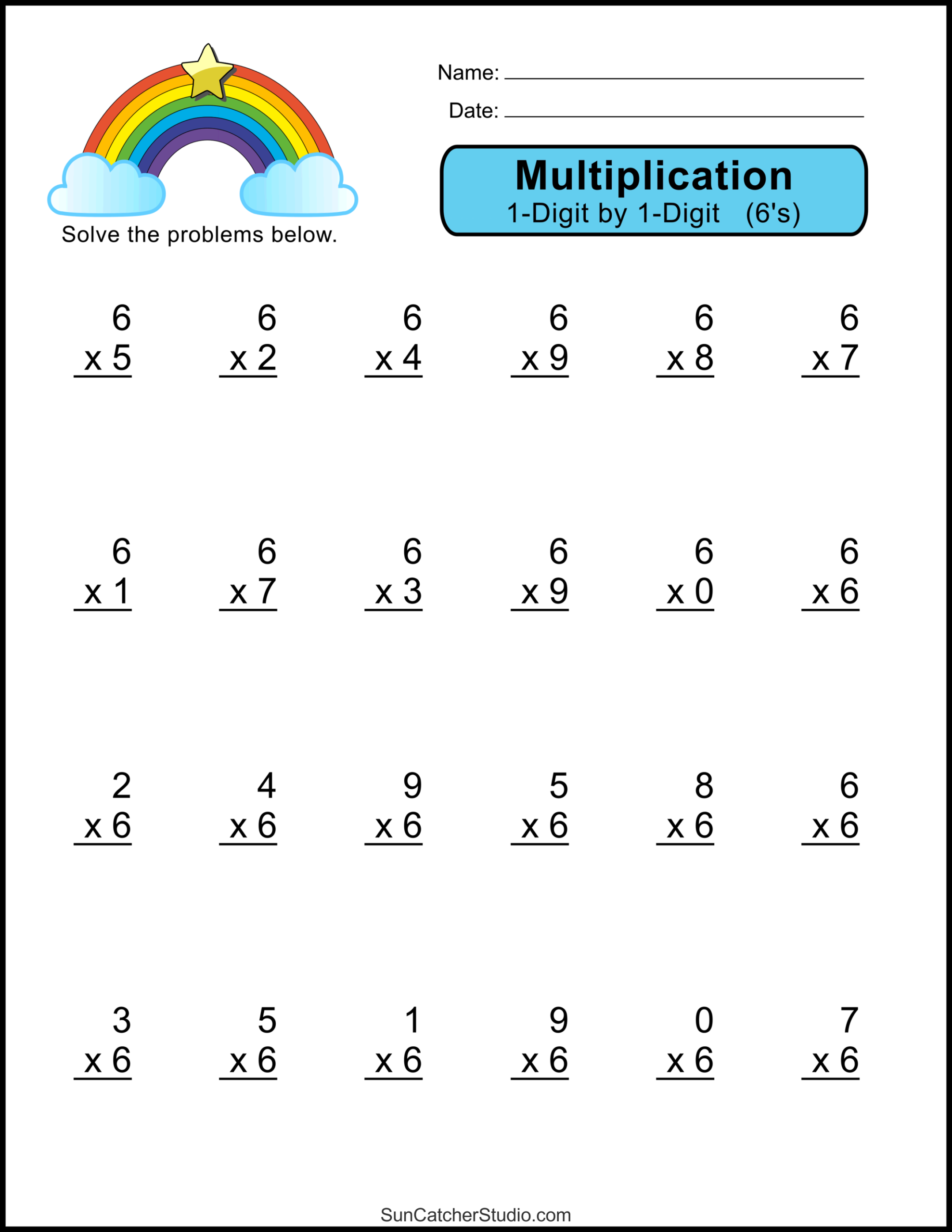 Multiplication Worksheets One Digit Math Drills Free Printables Lettering SVG Files Tools Apps Fact Family Worksheets Superstar Worksheets