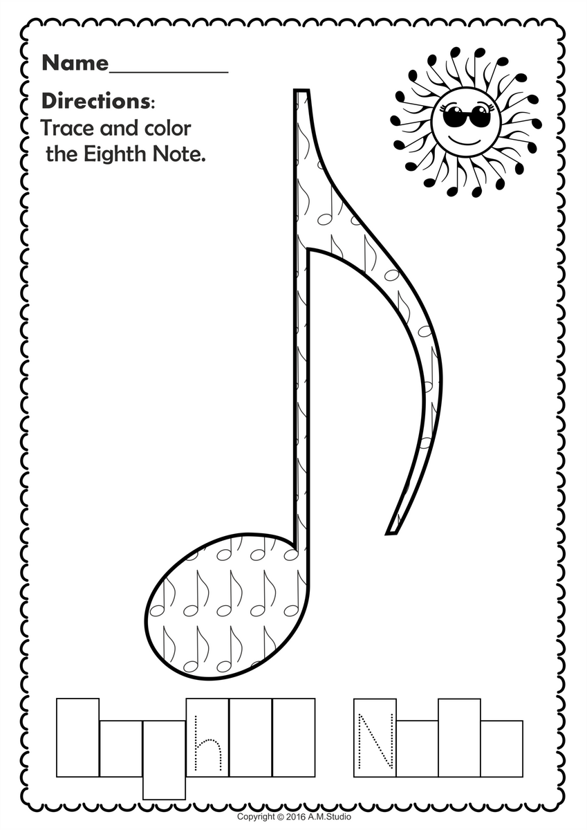Music Notes And Symbols Tracing Sheets For Young Musicians Made By Teachers