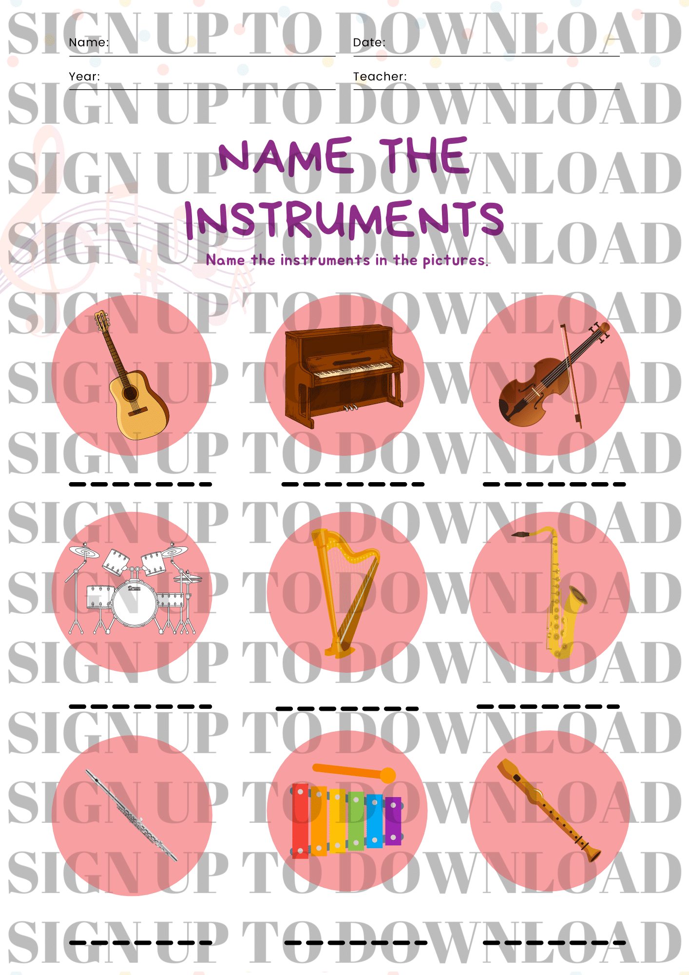 Name The Instruments Worksheet Schools Music Market Name The Instruments Worksheet Schools Music Market