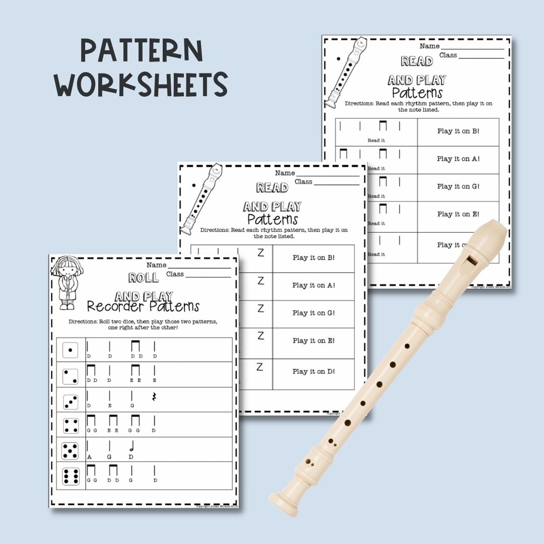 Recorder Resource BAG Bonanza 20 Page No Prep Worksheets