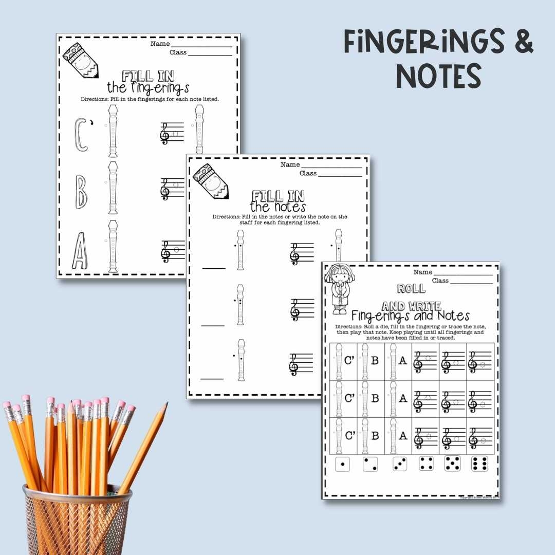 No Prep C BAG Recorder Worksheets Aileen S Music Room